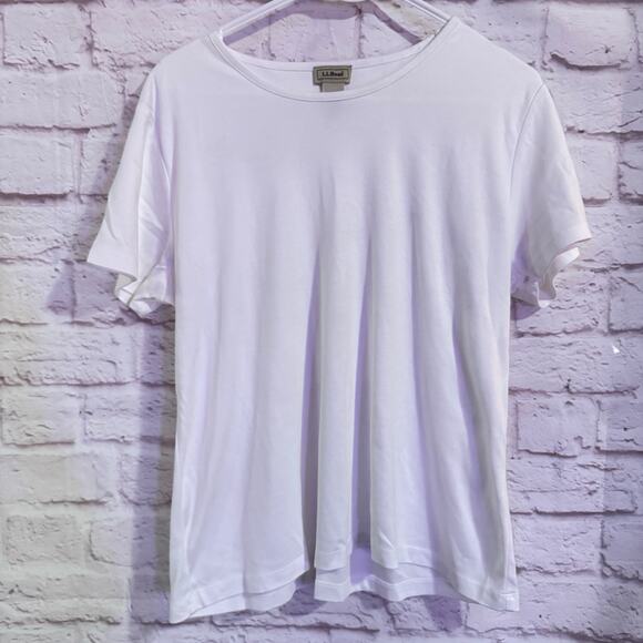 LL Bean White XL 100% Cotton T Shirt - Picture 1 of 4